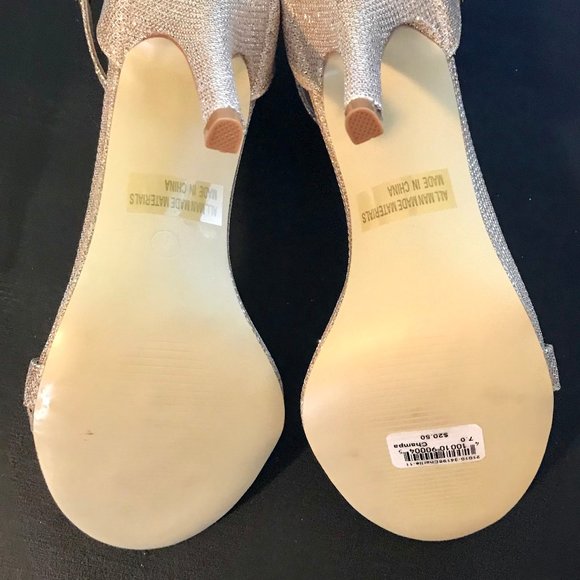 Rose Gold Metallic Two Strap Stiletto Heel - Picture 6 of 8